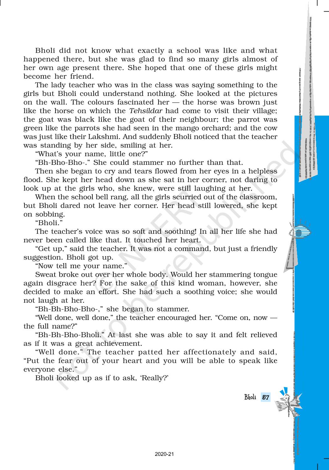 Bholi ncert book of class 10 footprints without feet